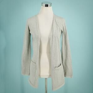 Armani Exchange Size Small S Silver Gray Grey Metallic Open Long Sleeve Cardigan